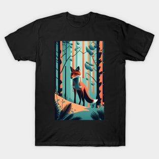 abstract fox in the forest T-Shirt